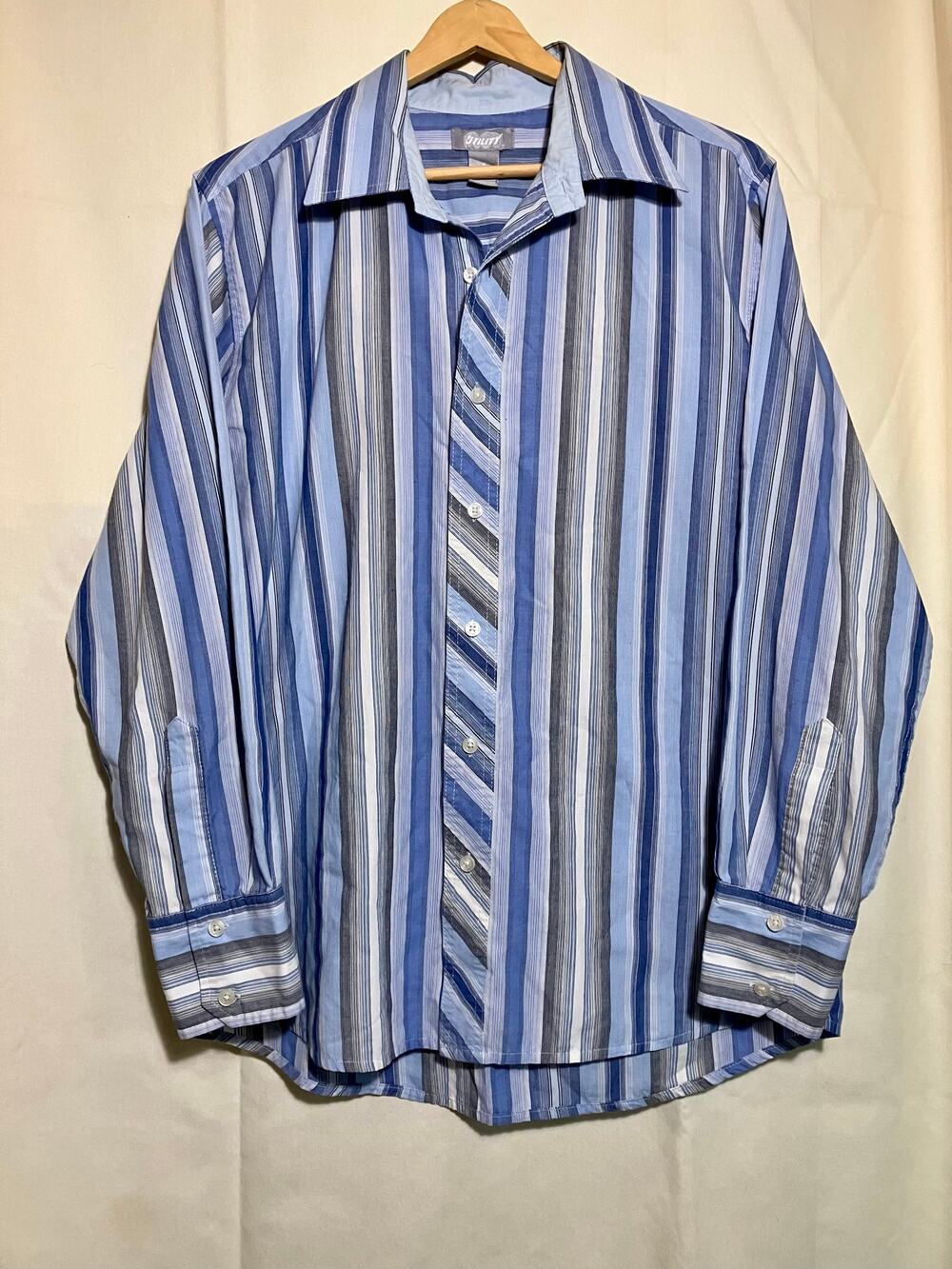 Utility Blue Striped Button-Up Mens Size Medium.